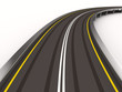asphalted road on white. Isolated 3D image asphalted road on white. Isolated 3D image