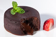 Chocolate fondant with strawberry