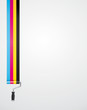 CMYK CMJN vertical background with paint roller. CMYK CMJN vertical background with paint roller.