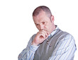 Middle aged caucasian male portrait thoughtful and pensive