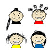 Smiling people icons for your design