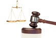 Gavel in action and scale of justice