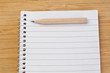 Notebook and pencil