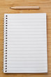Notebook and pencil