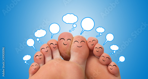 Photo: group of finger smileys with speech bubbles group of finger smileys with speech bubbles