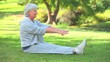 Mature woman doing her stretches