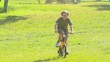 Young boy cycling
