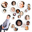Photo: man and social network man and social network