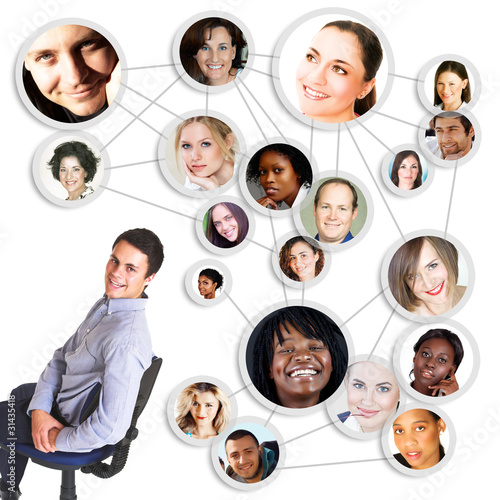 Photo: man and social network man and social network