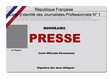 carte de presse