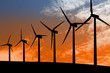 Windmills at sunset