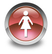 Red Glossy Pictogram "Ladies Restroom"