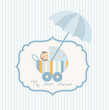 baby shower card with carriage