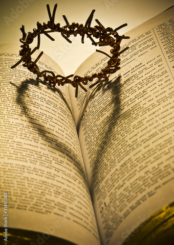 Photo: The Holy Bible and the Crown of Thorns The Holy Bible and the Crown of Thorns