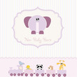 baby shower card with elephant