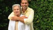 Man embracing his mother