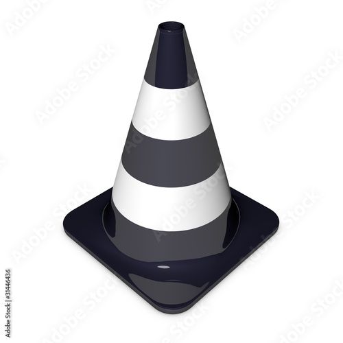 Illustration: Traffic Cone - Shiny Black Traffic Cone - Shiny Black