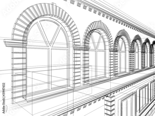 Illustration: architectural abstract sketch architectural abstract sketch