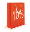 Shopping bag with percent discount sign