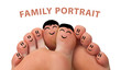 Happy family portrait of finger smileys Happy family portrait of finger smileys