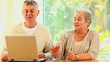 Elderly couple using a laptop