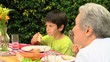 Family lunch in the garden