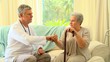 Doctor taking the pulse of a patient
