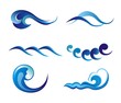 Set of wave symbols for design isolated on white
