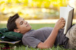 student reading