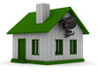 security camera on house. Isolated 3D image