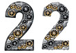 Vector mechanical alphabet of gears Vector mechanical alphabet of gears