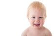Happy smiling baby on white