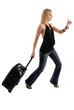Photo: young woman running late for her plane young woman running late for her plane