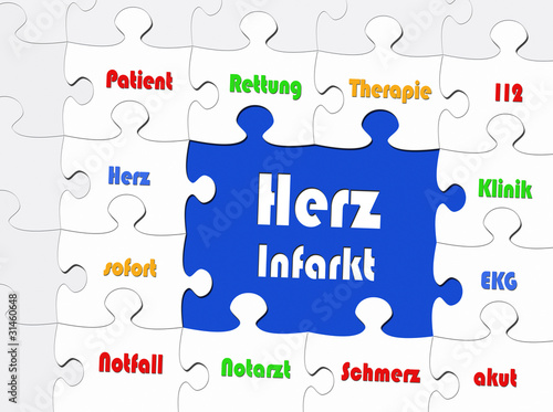 Illustration: Herzinfarkt - Konzept Notfall und Hilfe Herzinfarkt - Konzept Notfall und Hilfe