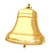 Isolated 3d shiny golden bell