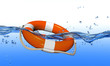 Life belt in the water - orange
