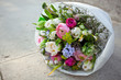 Bouquet standing on a floor