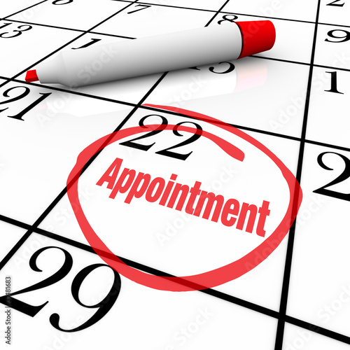 Illustration: Calendar - Appointment Day Circled for Reminder Calendar - Appointment Day Circled for Reminder