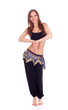 portrait of a beautiful belly dancer with long hair