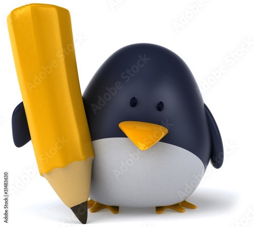 Illustration: Pingouin et crayon Pingouin et crayon