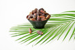 Plate full of Dates Fruit isolated on white Background