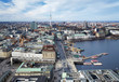 View of the Hamburg, lake Binnenalster and TV Tower, Germany