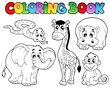 Coloring book with African animals