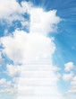 white ladder stair and door to sky collage
