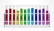 Illustration: 12 Reagenzgläser - Regenbogen - Farben - Bunt - Chemie 12 Reagenzgläser - Regenbogen - Farben - Bunt - Chemie