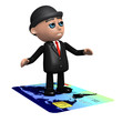 3d Banker rides a credit card 3d Banker rides a credit card