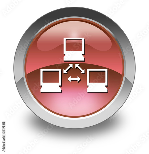Illustration: Red Glossy Pictogram "Network" Red Glossy Pictogram "Network"