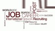 Job carrer international network recruiting tag cloud animation