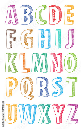 Vector: hand drawn abc letters hand drawn abc letters