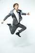 Photo: young businessman jumping young businessman jumping